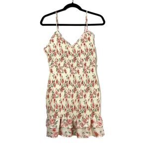Cloud & Sky Mini Dress Ditsy Floral Smocked Ruffle Womens Coquette Girly Spring